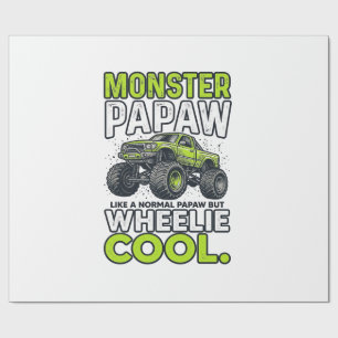 Monster Papaw Wheelie Cool Roligt Monster Truck De Presentpapper