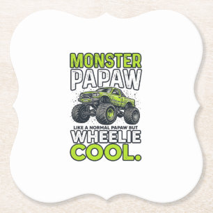 Monster Papaw Wheelie Cool Roligt Monster Truck De Underlägg Papper