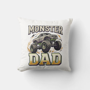 Monster Pappa Monster Truck Vintage Vector Tröja D Kudde