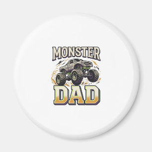 Monster Pappa Monster Truck Vintage Vector Tröja D Magnet