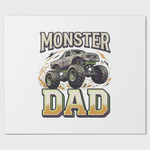 Monster Pappa Monster Truck Vintage Vector Tröja D Presentpapper