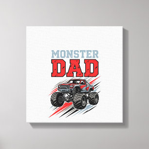 Monster Pappa Vintage Monster Truck T-Shirt Design Canvastryck