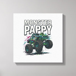 Monster Pappy Monster Truck Retro Vektor Design_ Canvastryck
