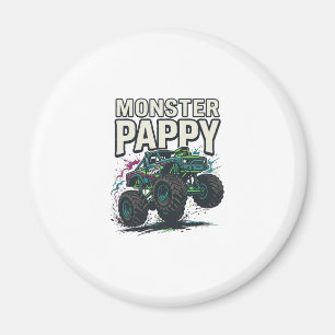 Monster Pappy Monster Truck Retro Vektor Design_ Magnet