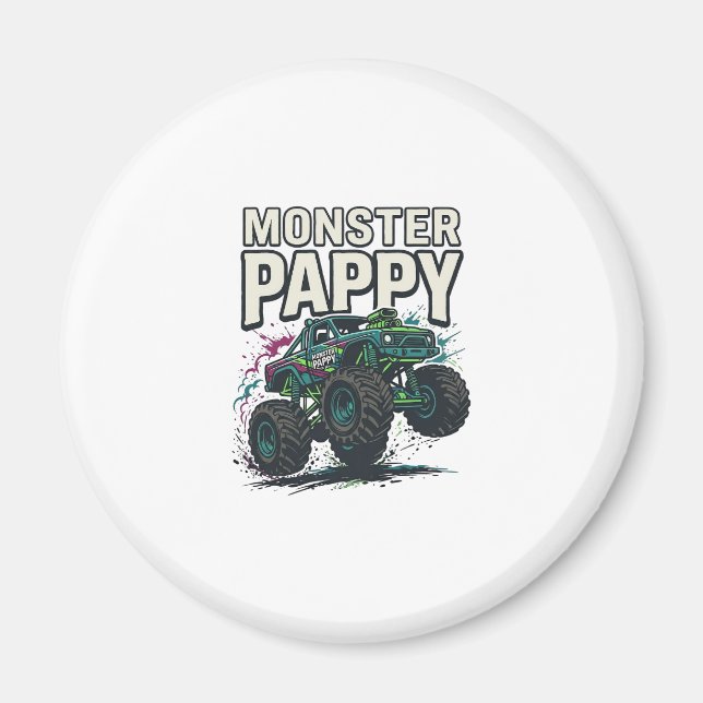 Monster Pappy Monster Truck Retro Vektor Design_ Magnet (Framsidan)