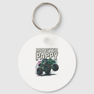Monster Pappy Monster Truck Retro Vektor Design_ Nyckelring