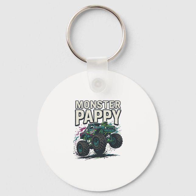 Monster Pappy Monster Truck Retro Vektor Design_ Nyckelring (Framsida)