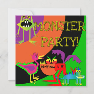 Monster Party anpassade födelsedagsinbjudningar Inbjudningar