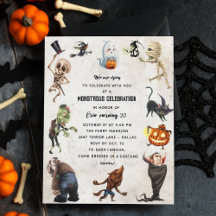 Monster Party-inbjudan - Monstrous Halloween