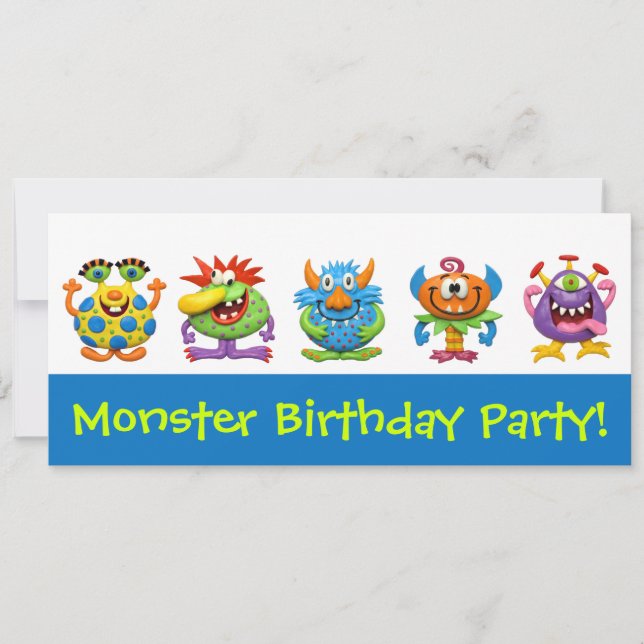 Monster Party Inbjudningar (Framsida)