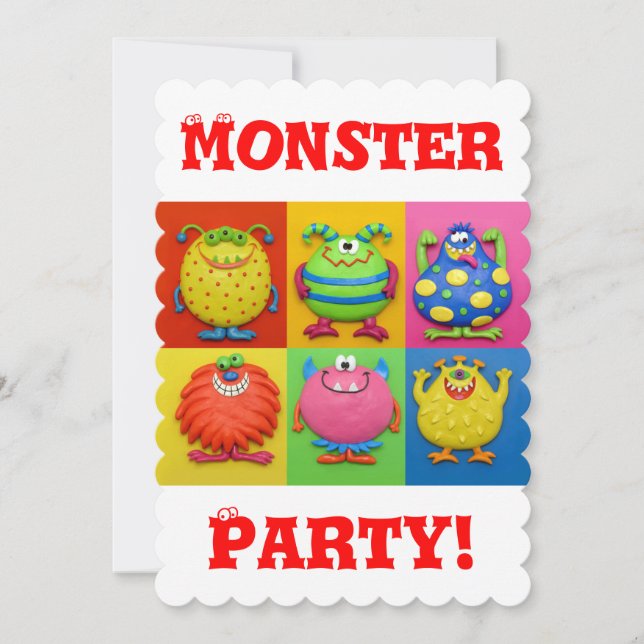 Monster Party Inbjudningar (Framsida)