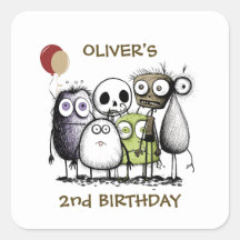 Monster Party Kids-inbjudan, kuvertförsegling