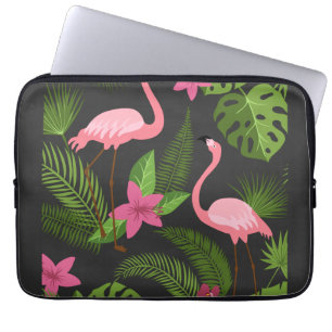 Mönster Peacock Rosa med blomma Laptop Fodral