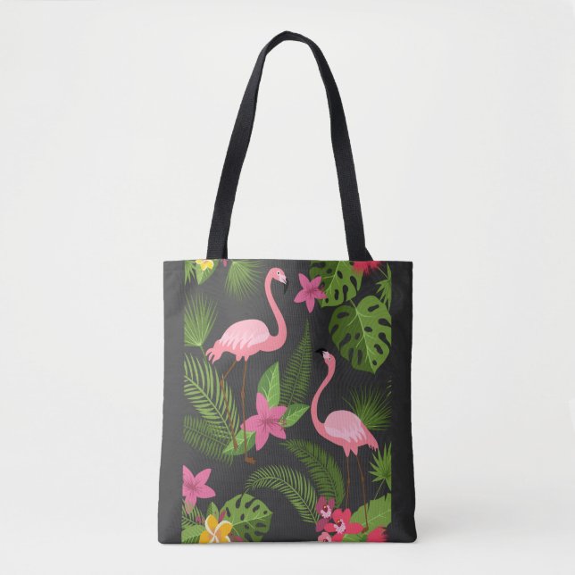 Mönster Peacock Rosa med blomma Tygkasse (Framsida)