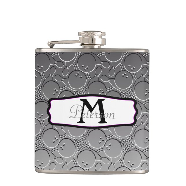 Mönster Personalizable för bowlingklotChrom Look Fickplunta (Framsidan)