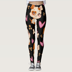 Mönster Pets Cute Funny Puppy Älskare Leggings