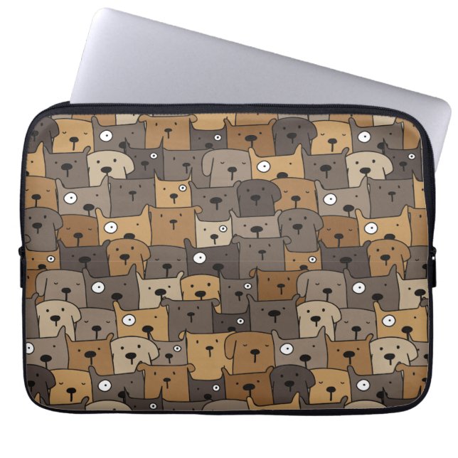 Mönster Pets Cute Hundar Älskare Laptop Fodral (Framsidan)