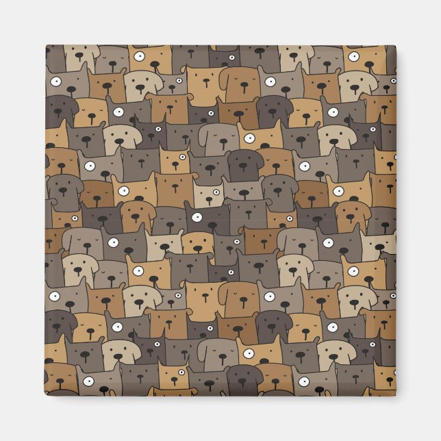 Mönster Pets Cute Hundar Älskare Magnet (Framsidan)