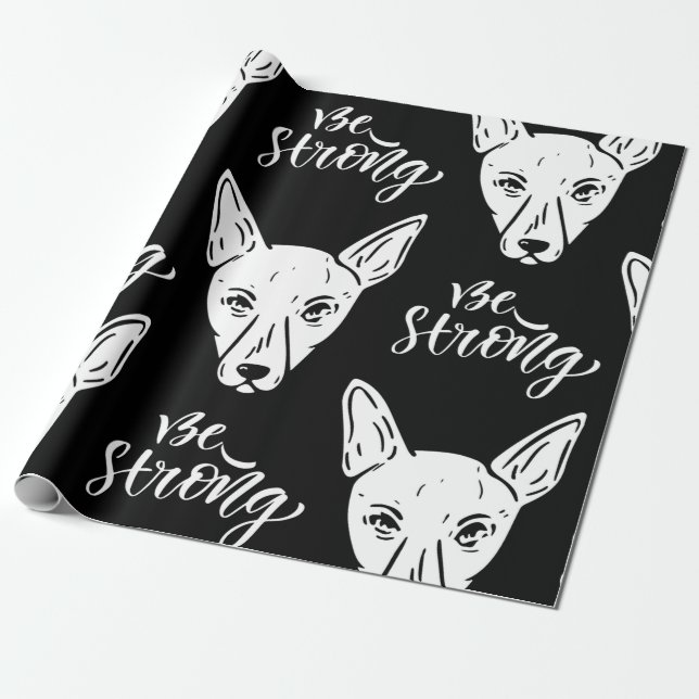 Mönster Pets Strong Hundar Älskare Presentpapper (Utrullad)