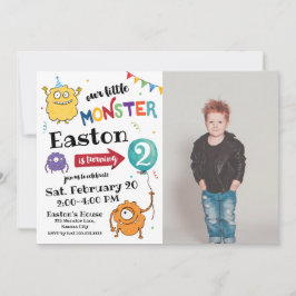 Monster Photo Birthday-inbjudan Inbjudningar