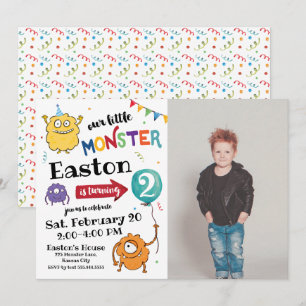 Monster Photo Birthday-inbjudan Inbjudningar