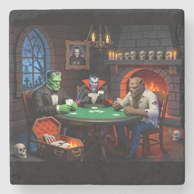 Monster Poker Halloween  Stenunderlägg (Framsidan)