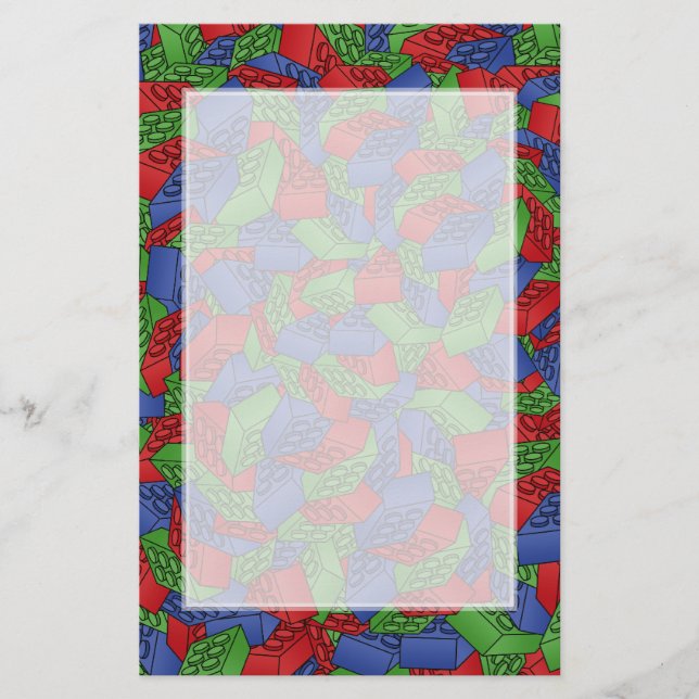 Mönster - primära färger som bygger kvarter brevpapper (Framsida)