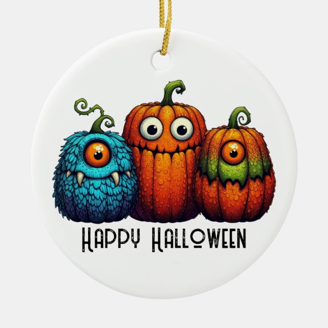Monster Pumpkins Anpassa ornament (Framsidan)