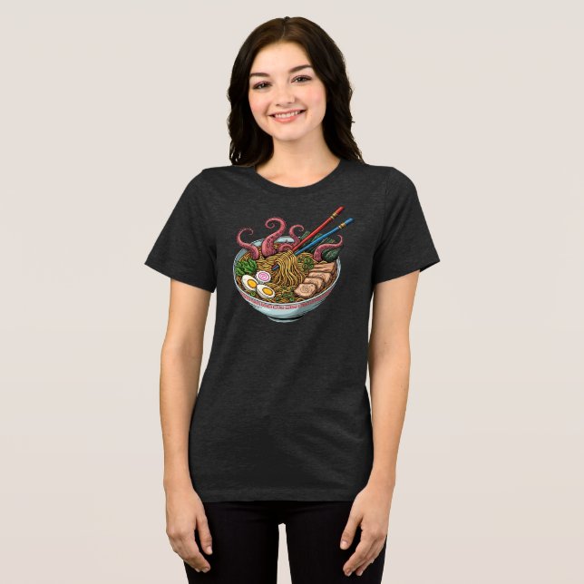 Monster Ramen - Creepy Cute Japanska Stil T Shirt (Framsida Full)