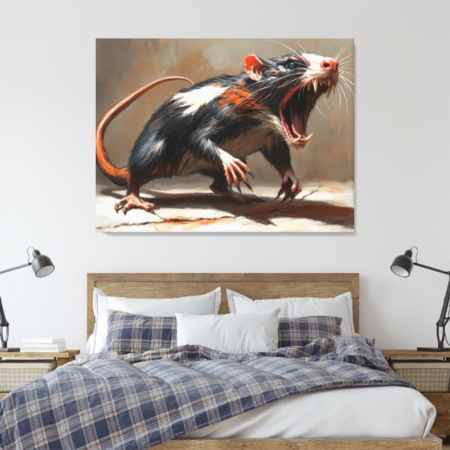 Monster råtta varelse canvastryck (Insitu (sovrum))