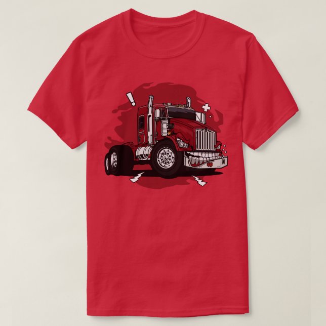 Monster red lastbil t shirt (Design framsida)