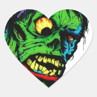 Monster Retro-monster Hjärtformat Klistermärke