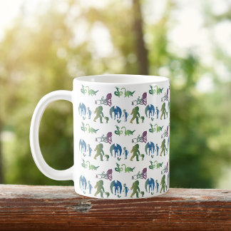 Monster Reunion Funny Ombre Creature Blue Grönt Kaffemugg
