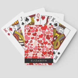 Mönster, Röda hjärtan, Kärlek, ditt namn Casinokort