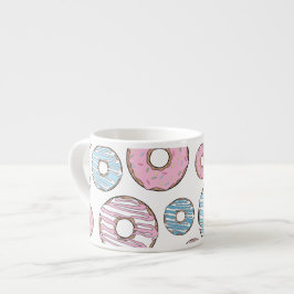Mönster, Rosa Donuts, blå Donuts Espressomugg