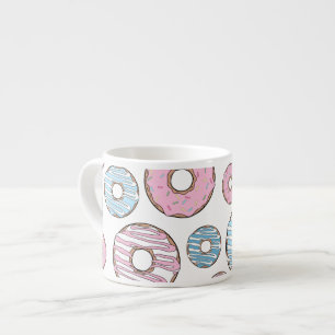Mönster, Rosa Donuts, blå Donuts Espressomugg