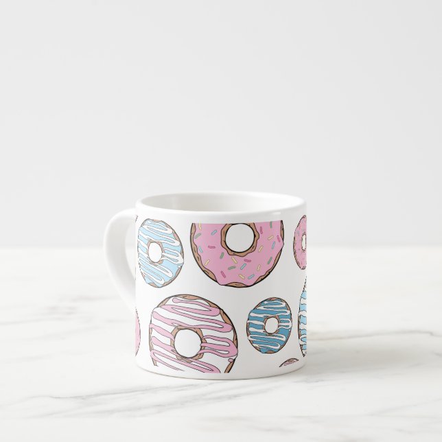 Mönster, Rosa Donuts, blå Donuts Espressomugg (Framsida vänster)