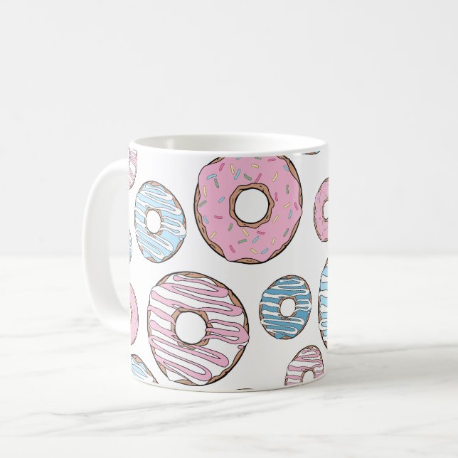 Mönster, Rosa Donuts, blå Donuts Kaffemugg (Framsida vänster)