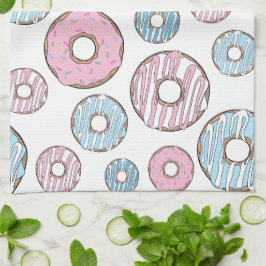 Mönster, Rosa Donuts, blå Donuts Kökshandduk