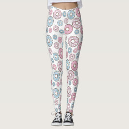 Mönster, Rosa Donuts, blå Donuts Leggings