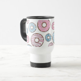 Mönster, Rosa Donuts, blå Donuts Resemugg