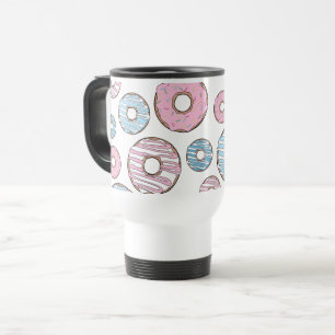Mönster, Rosa Donuts, blå Donuts Resemugg