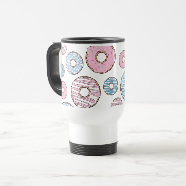 Mönster, Rosa Donuts, blå Donuts Resemugg (Framsida vänster)