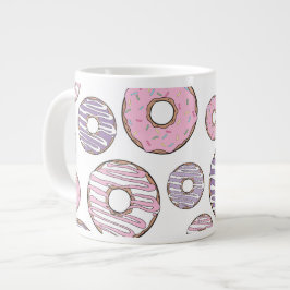Mönster, Rosa Donuts, Lila Donuts Jumbo Mugg