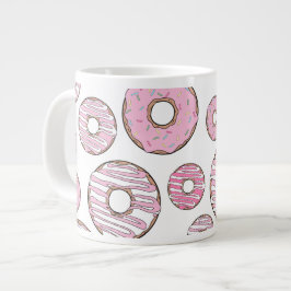Mönster, Rosa Donuts, Sprinkles Jumbo Mugg