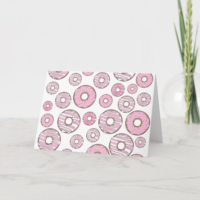 Mönster, Rosa Donuts, Sprinkles Kort (Framsida)