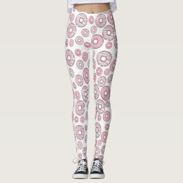 Mönster, Rosa Donuts, Sprinkles Leggings