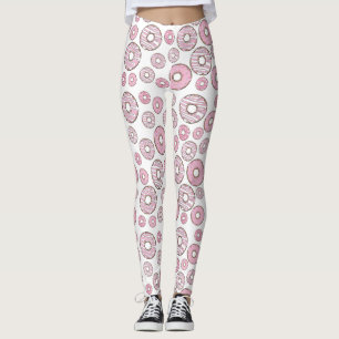 Mönster, Rosa Donuts, Sprinkles Leggings