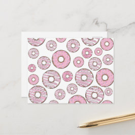 Mönster, Rosa Donuts, Sprinkles Vykort