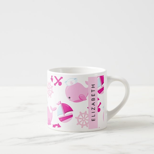 Mönster, Rosa valar, ditt namn Espressomugg (Höger)